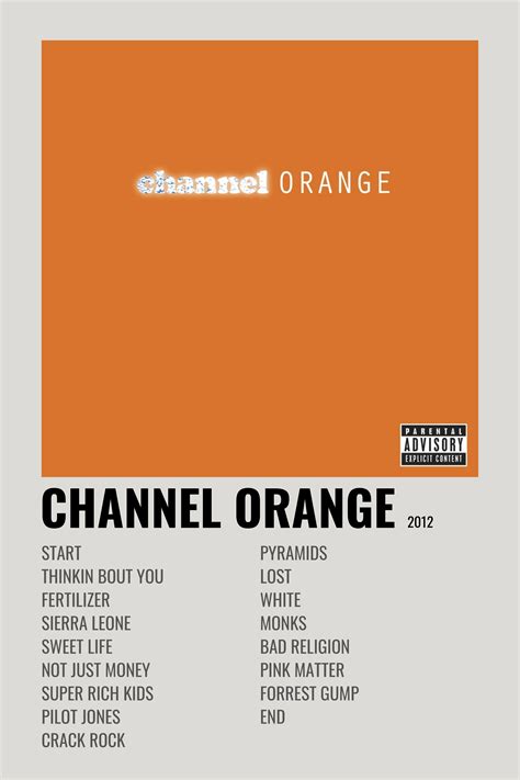 instruments used in chanel by frank ocean|Frank Ocean channel orange.